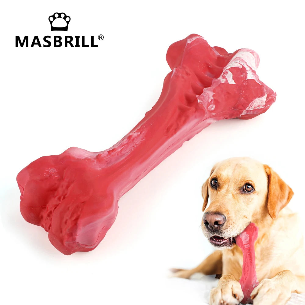 Durable Rubber Dog Chew Toy, Grooves Help Clean Teeth