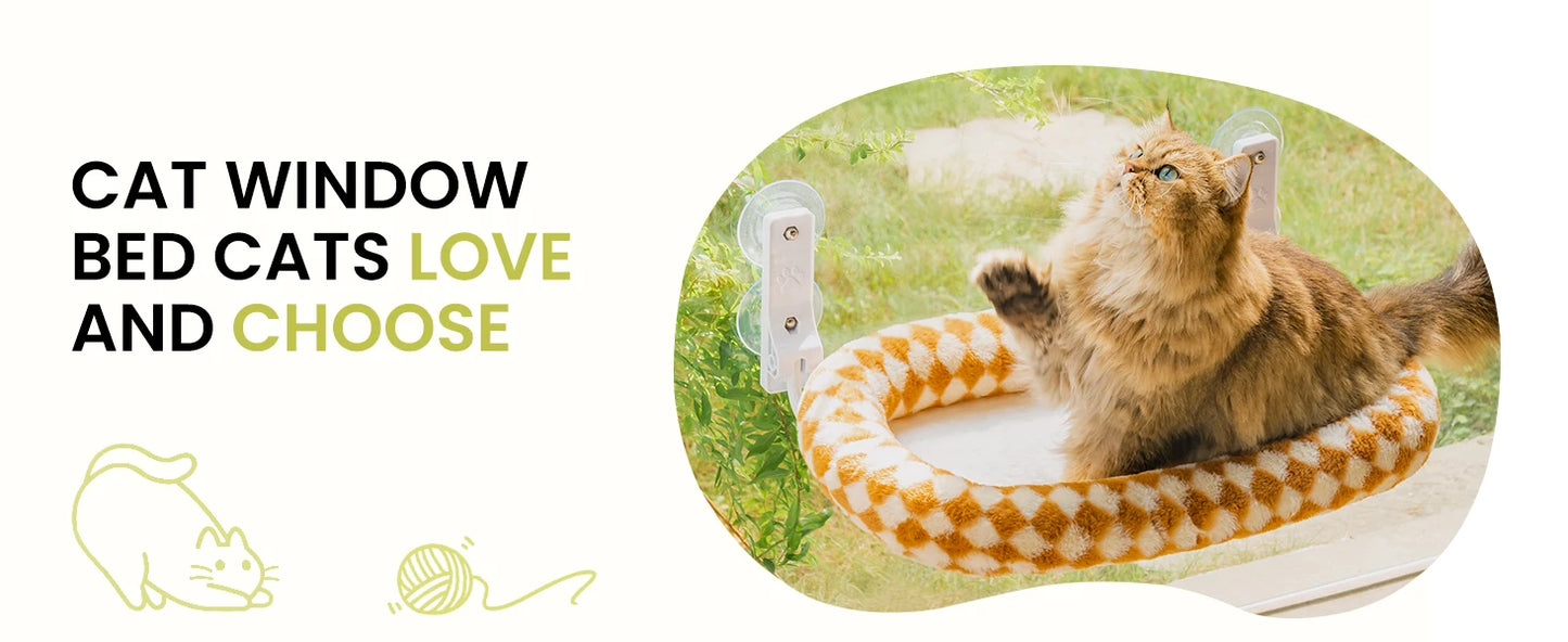 Foldable Cat Window Hammock with Removable Cover