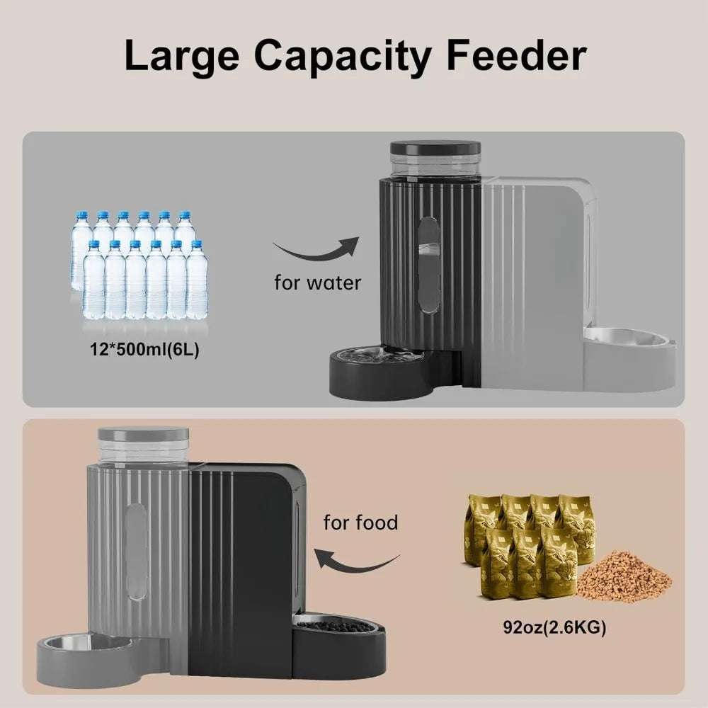 Automatic Gravity Pet Feeder and Water Dispenser