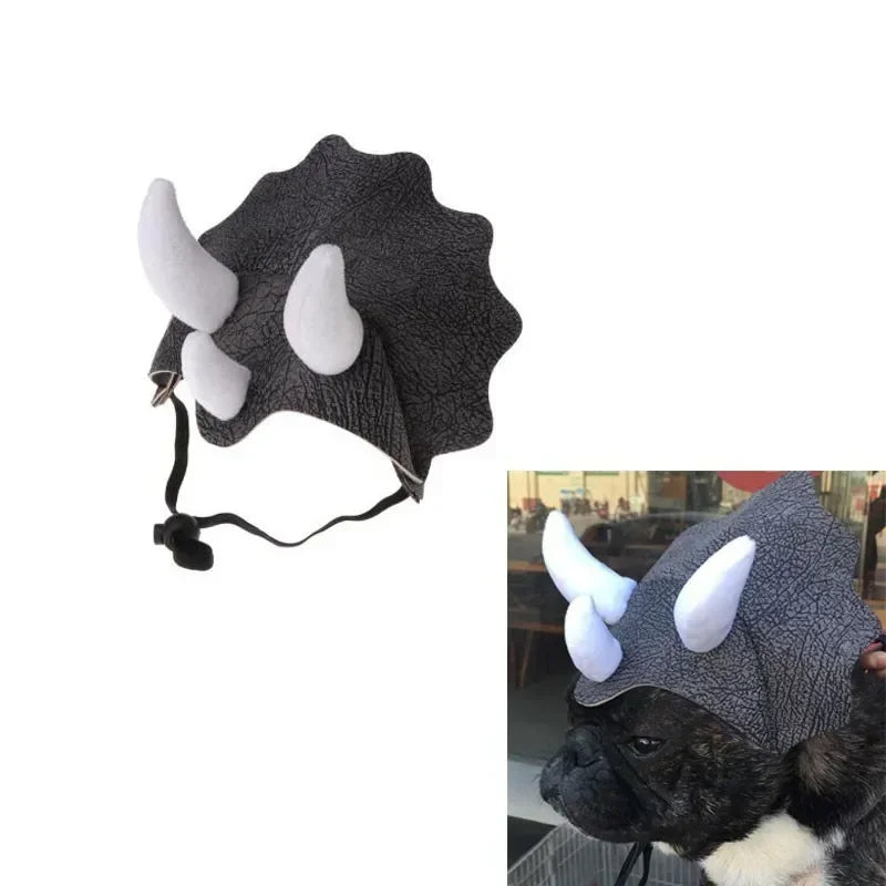 Triceratops Dinosaur Headgear Costume for Pets