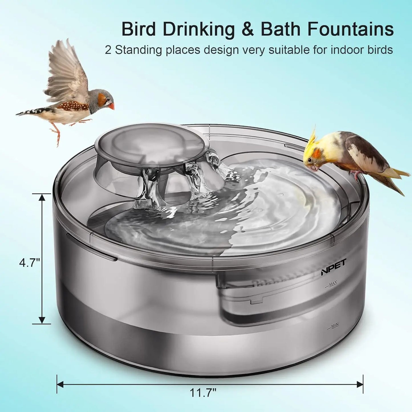 Large Automatic Multiple Pet Water Fountain Dispenser