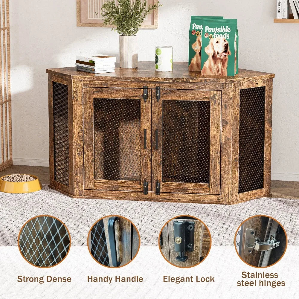 Corner Furniture, Wooden Dog Kennel Crate