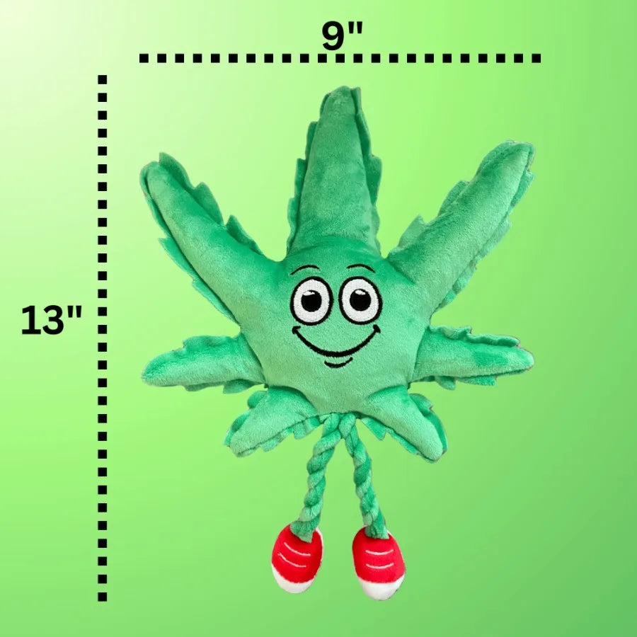 Funny Novelty Weed Leaf Squeaky Dog Toy
