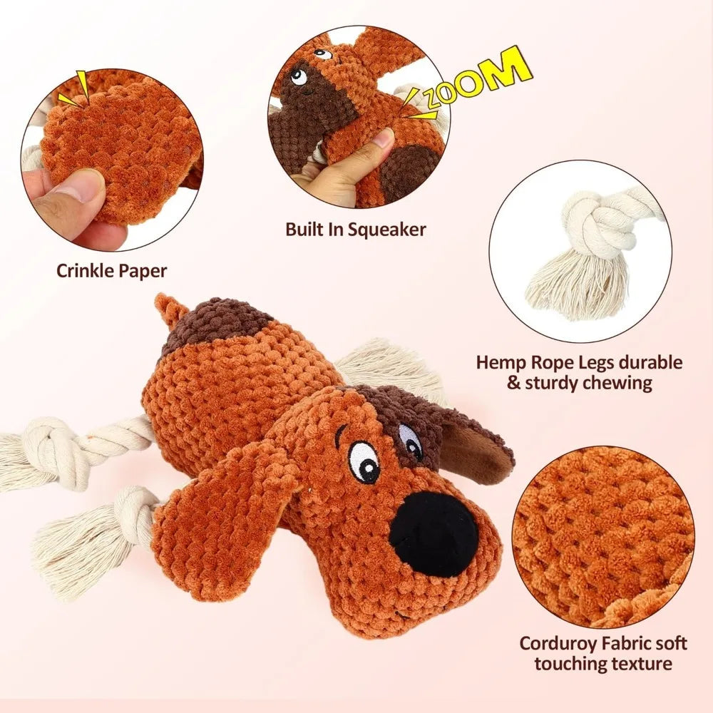 Plush Squeaky Tug of War Toy for Dogs