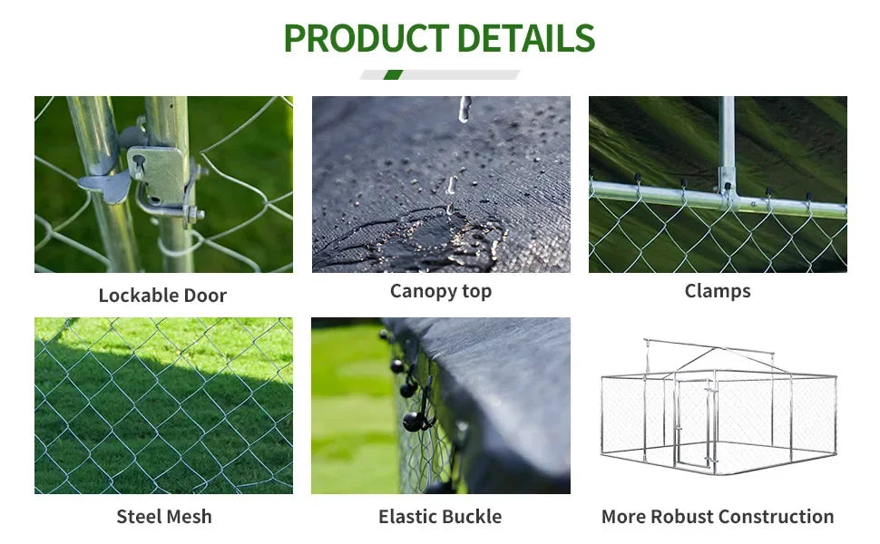 Heavy Duty Outdoor Pet Enclosure with Secure Lock (6.56‘x 6.56’)