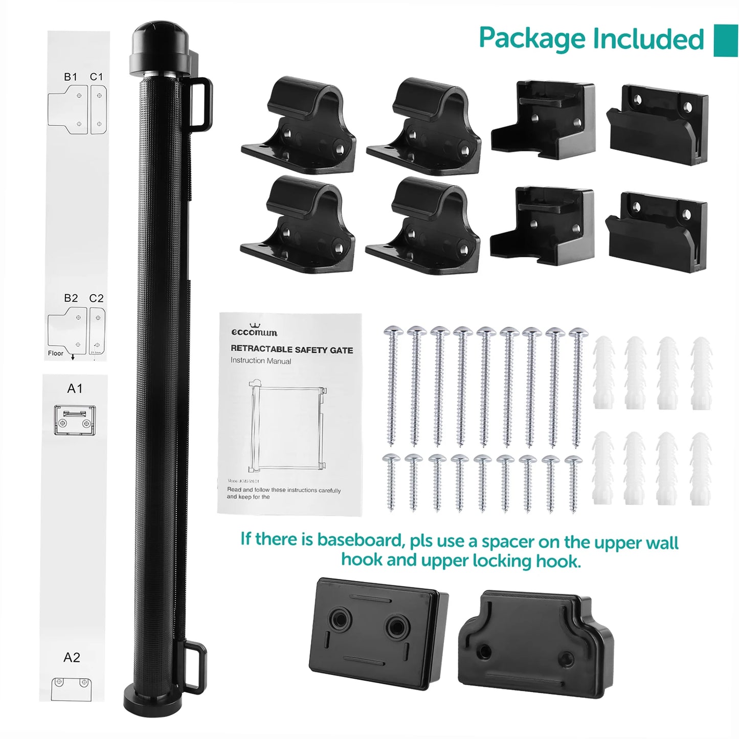 Indoor Retractable Pet Barrier Mesh Gate