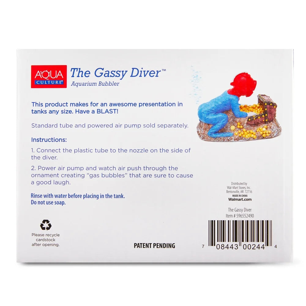 Gassy Diver Bubbling Aquarium Decoration