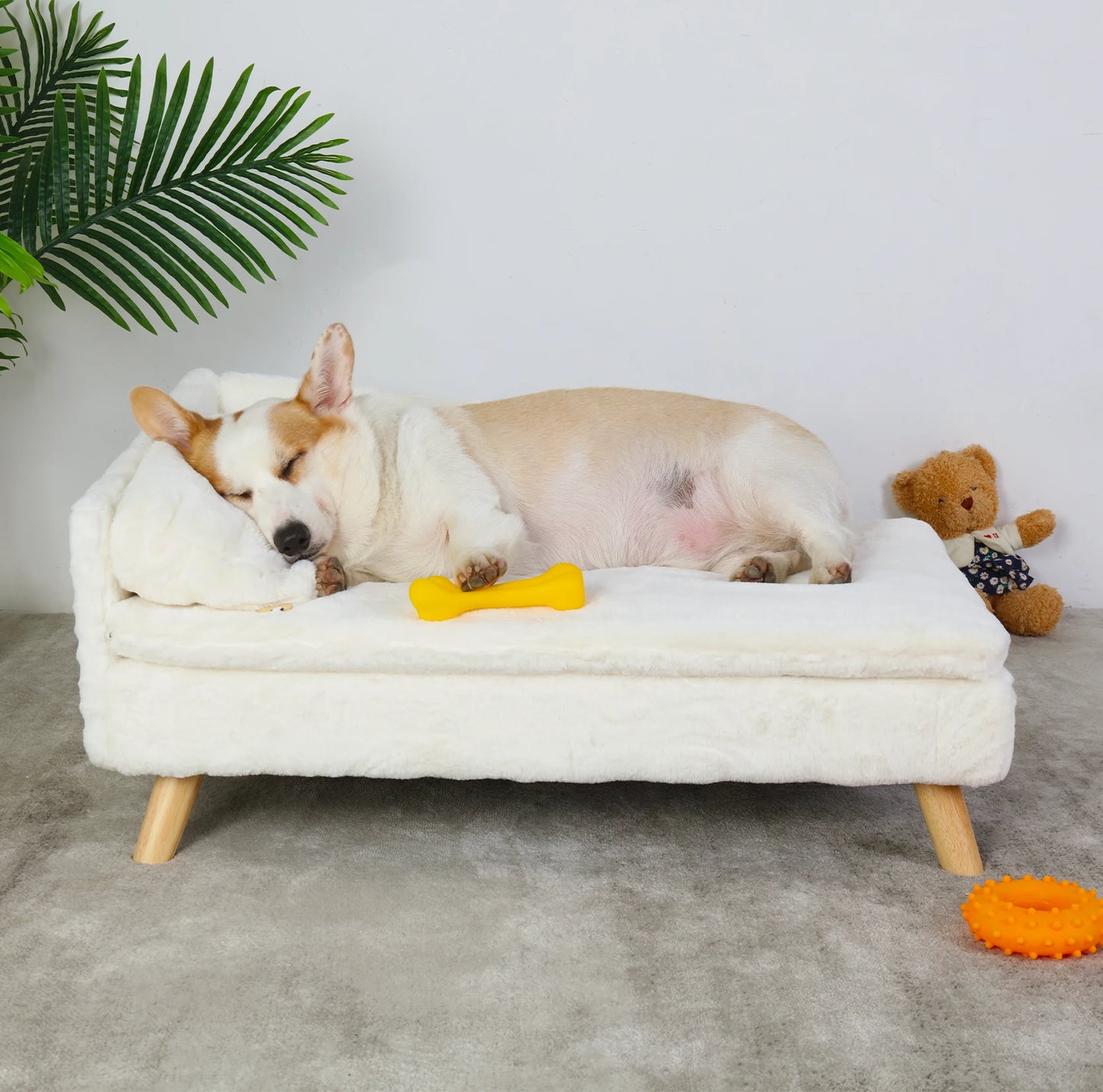 Elevated Sofa Pet Bed with Sturdy Wood Legs
