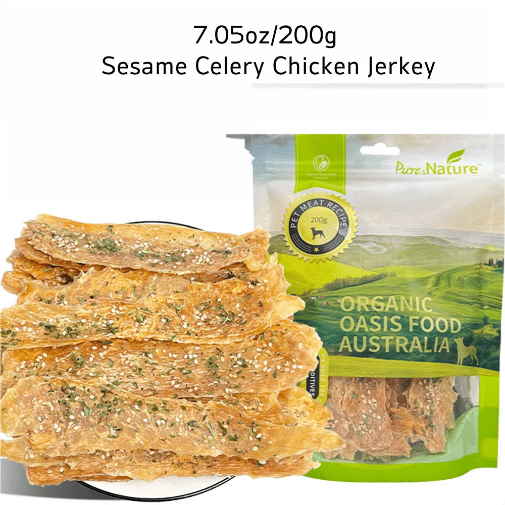 Sesame Celery Chicken, Natural Jerky Dog Treats