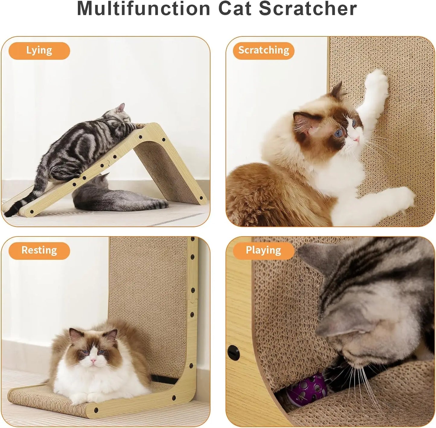 Indoor Cat Scratching Post, L Shape