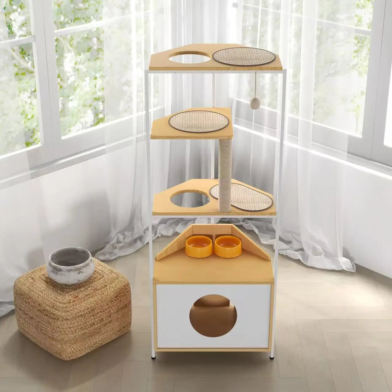 Indoor Corner Furniture Cat Tower Condo