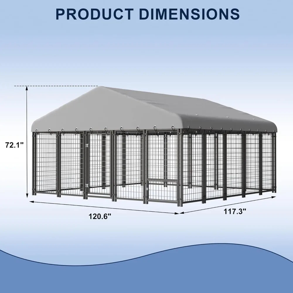 Outside Heavy-Duty Dog Cage with Roof and Double Lock