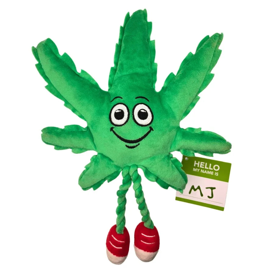Funny Novelty Weed Leaf Squeaky Dog Toy