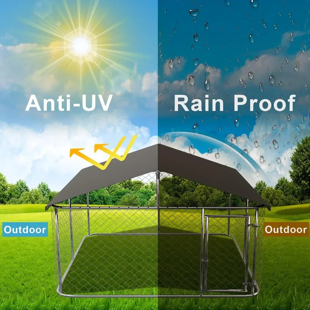 Heavy Duty Outdoor Pet Enclosure with Secure Lock (6.56‘x 6.56’)