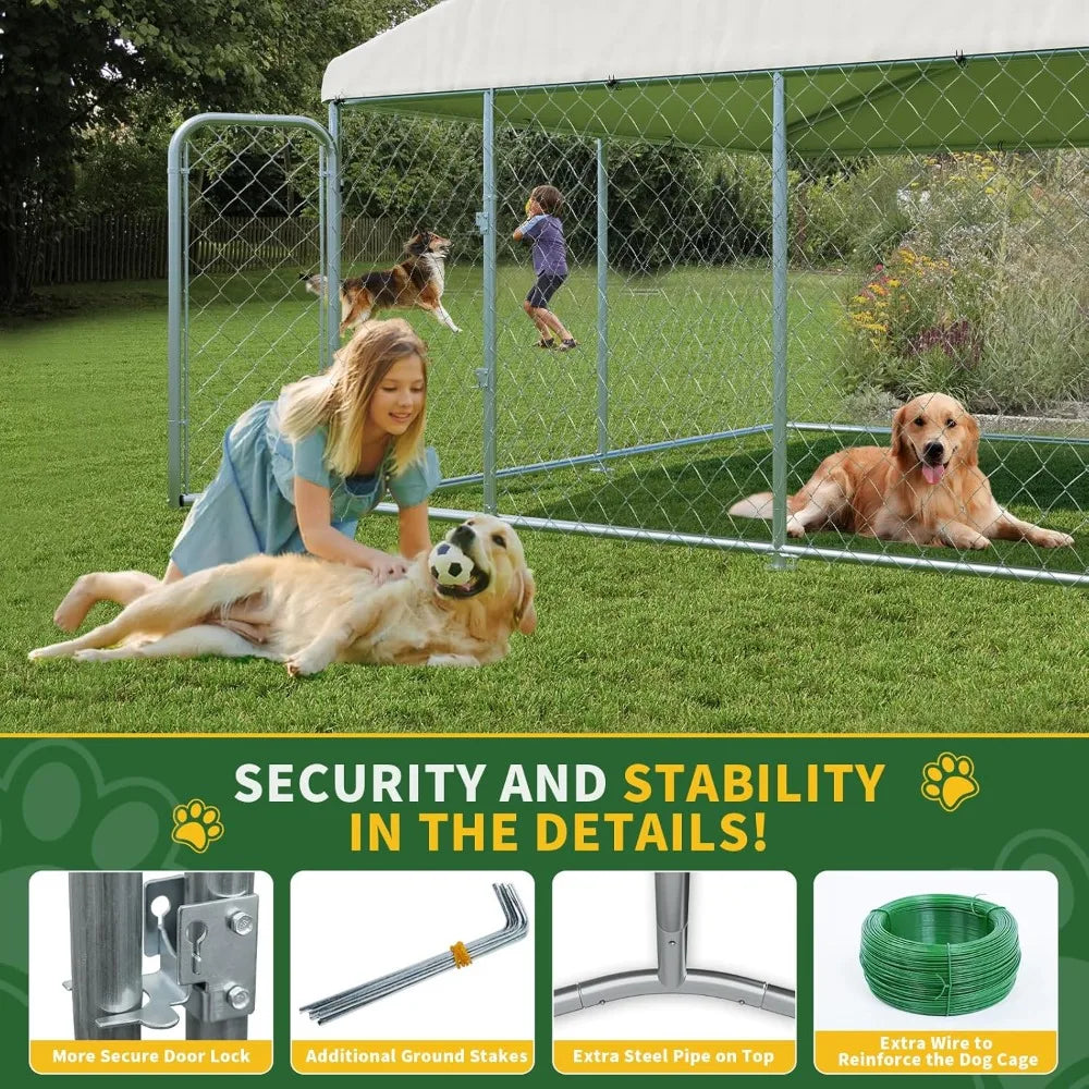 Outdoor Heavy Duty Dog Enclosure, 10ftx10ftx6ft