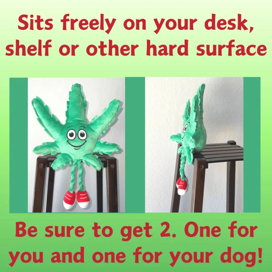 Funny Novelty Weed Leaf Squeaky Dog Toy