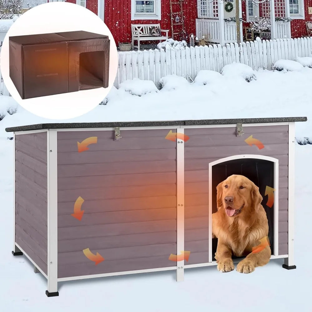 Outdoor Insulated Winter Dog House, 59.1"