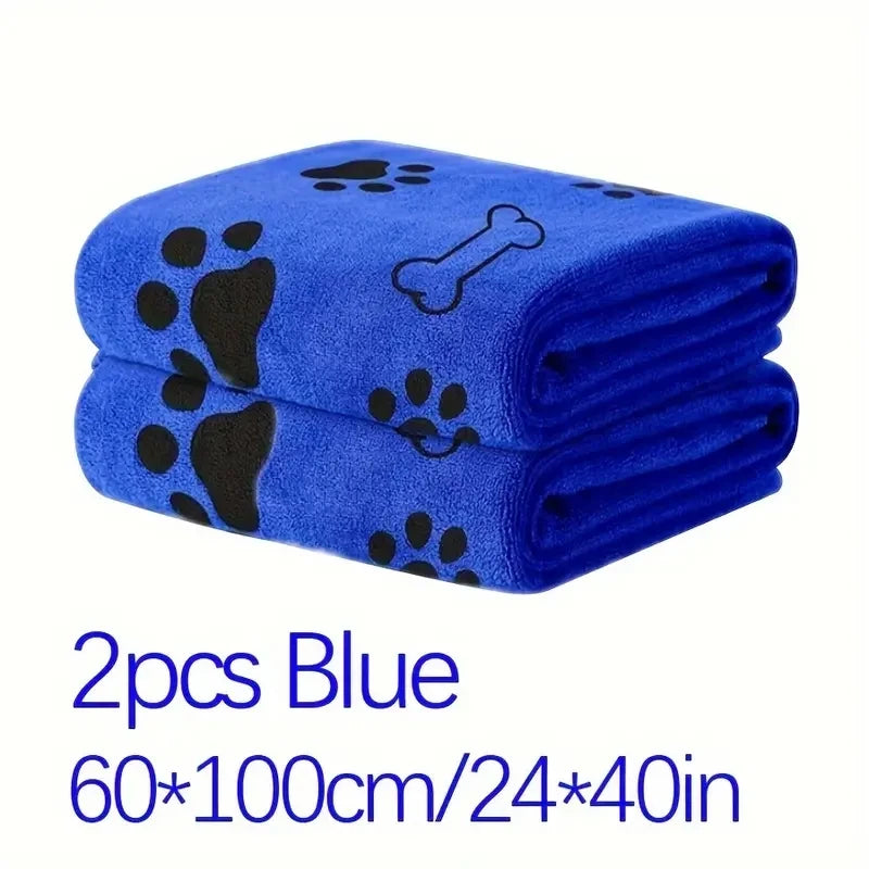 Absorbent Microfiber Pet Bath Towels, 2pc