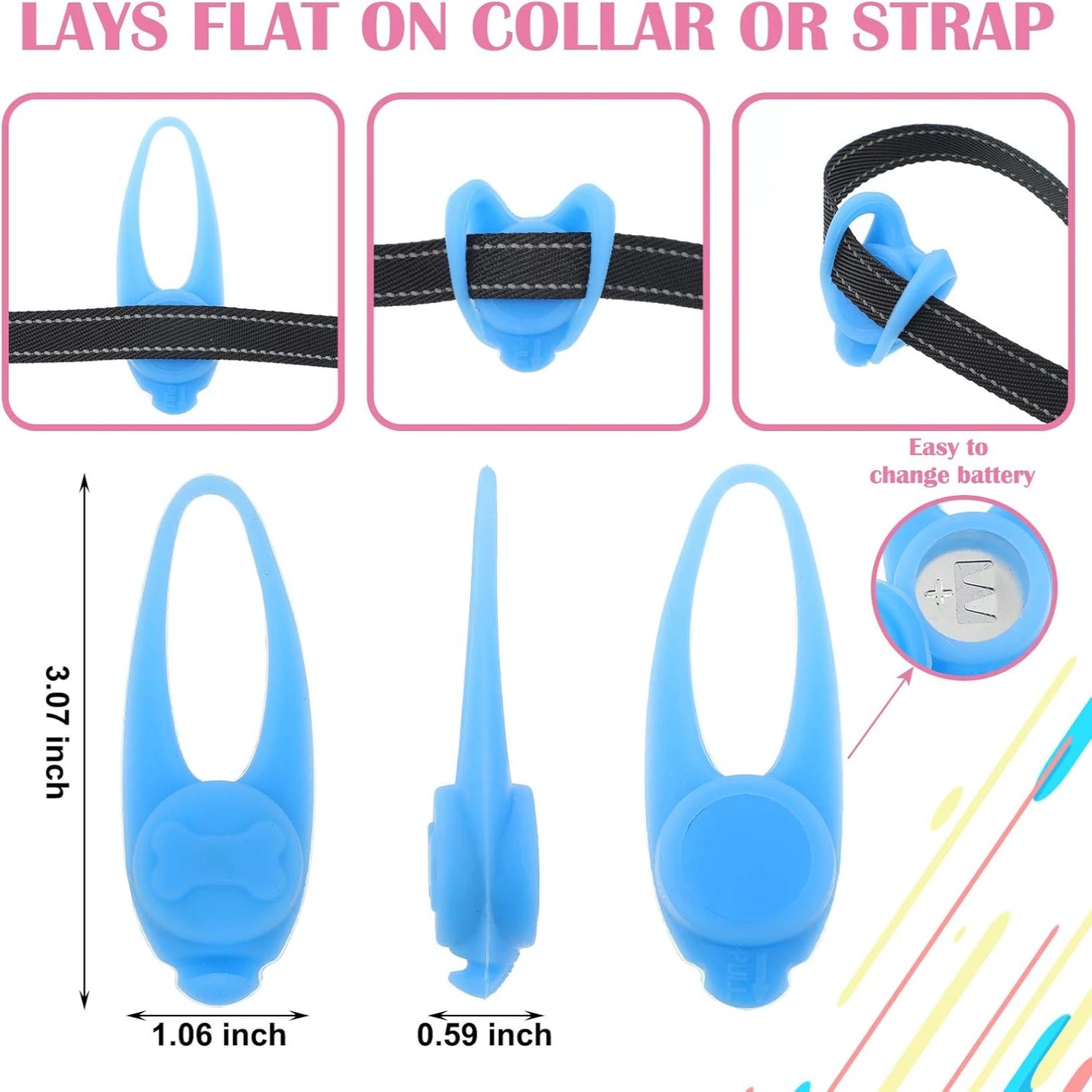 Set of 6 Glowing Lights, Pet Collar Accessories