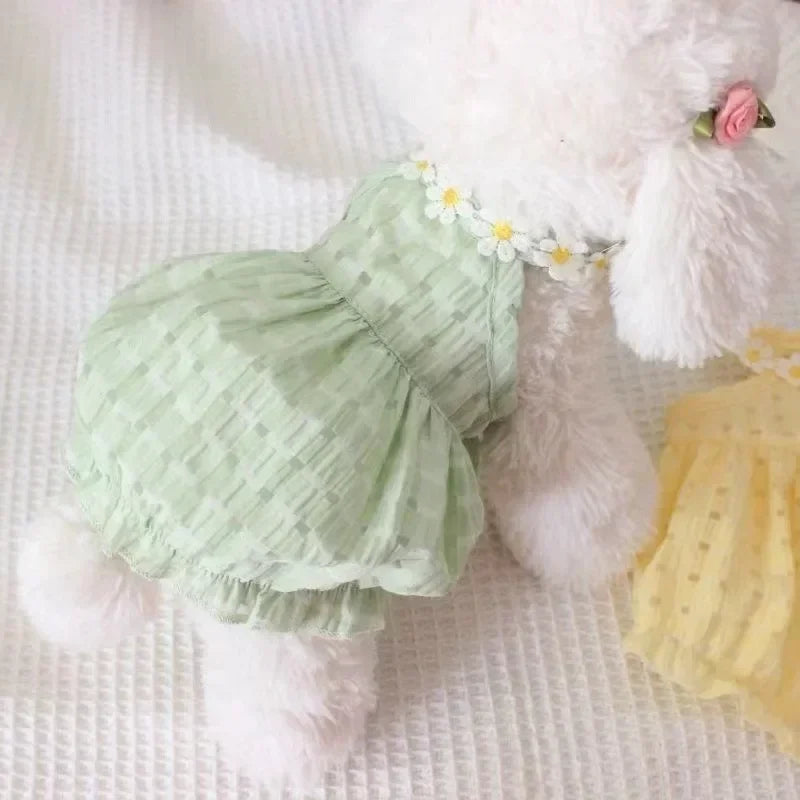 Breathable Cute Daisy Dress for Dogs