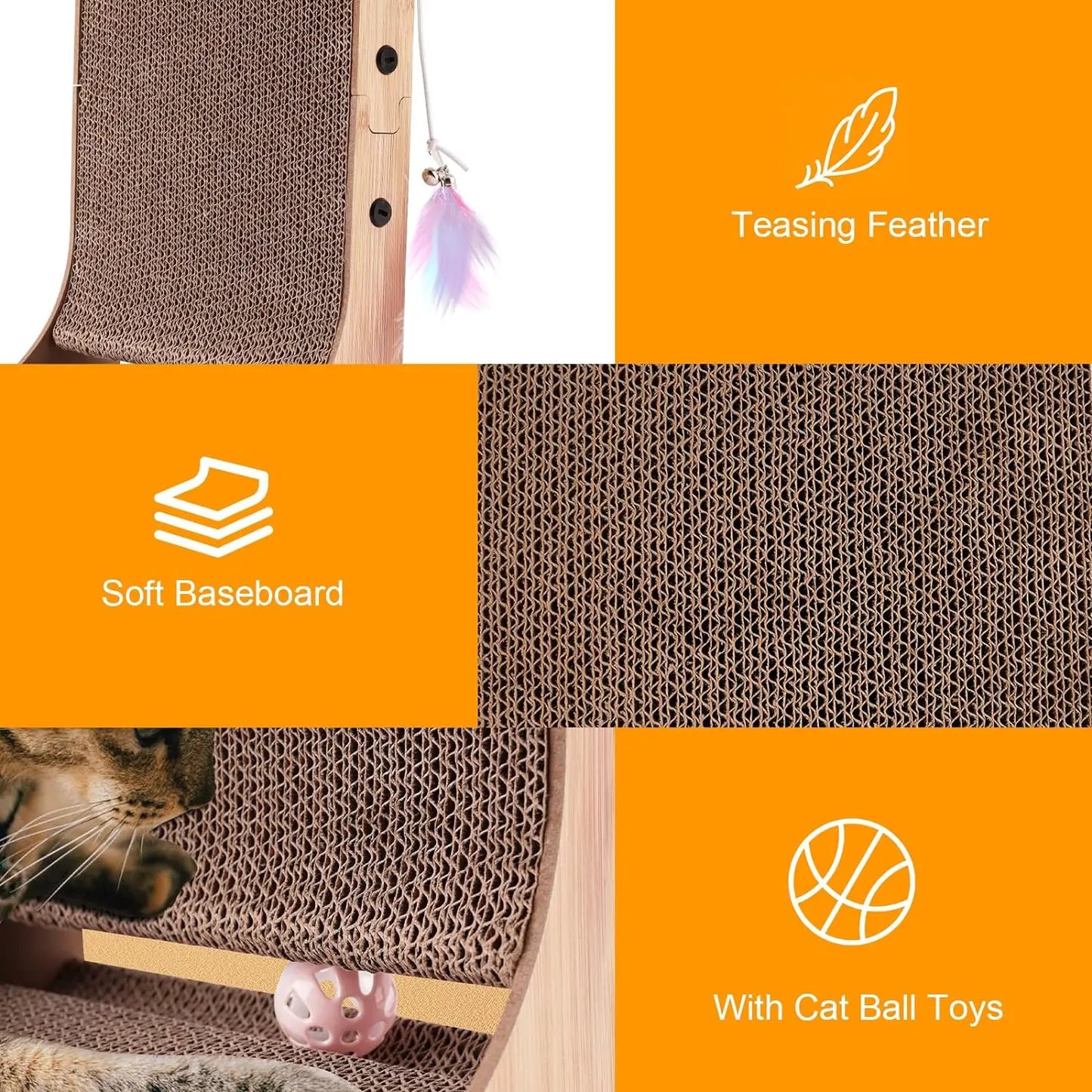 Indoor Cat Scratching Post, L Shape