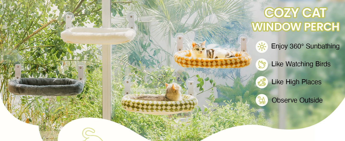 Foldable Cat Window Hammock with Removable Cover