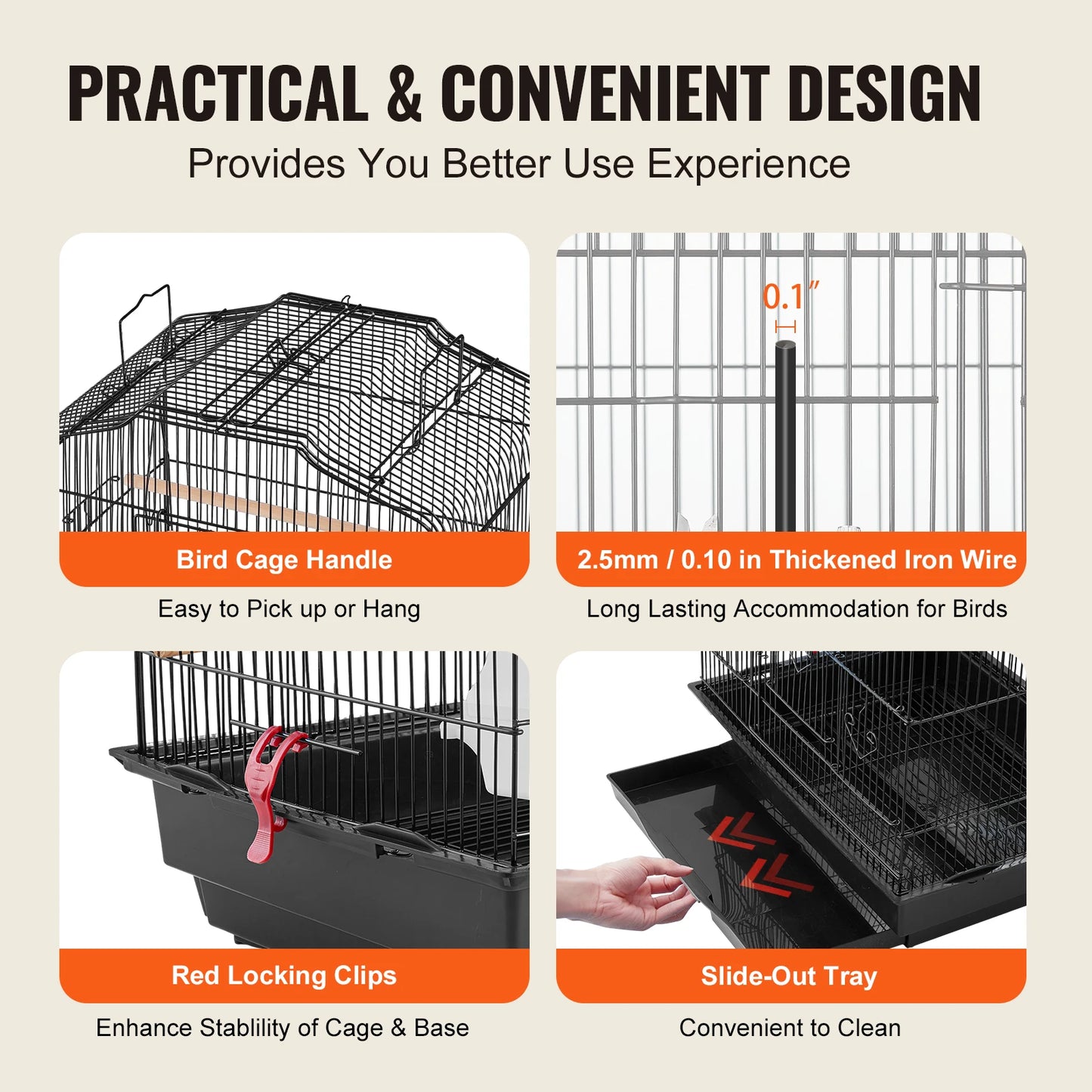 Open Top Hanging Bird Containment Cage