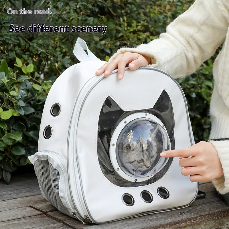 Breathable Space Capsule Pet Backpack 360° View