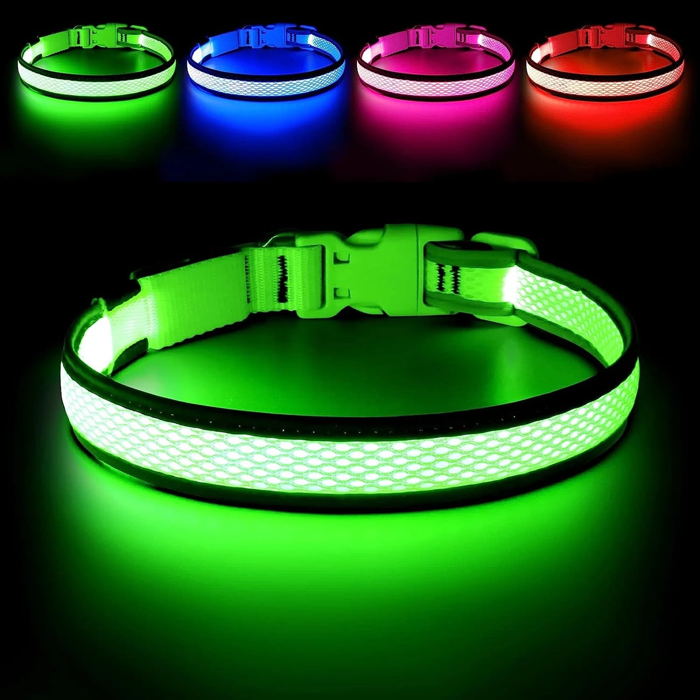USB Rechargeable Light Up Dog Collar