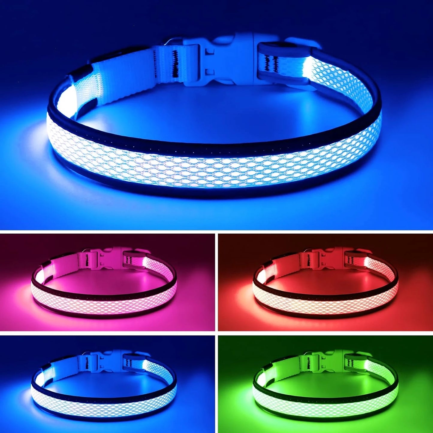 USB Rechargeable Light Up Dog Collar