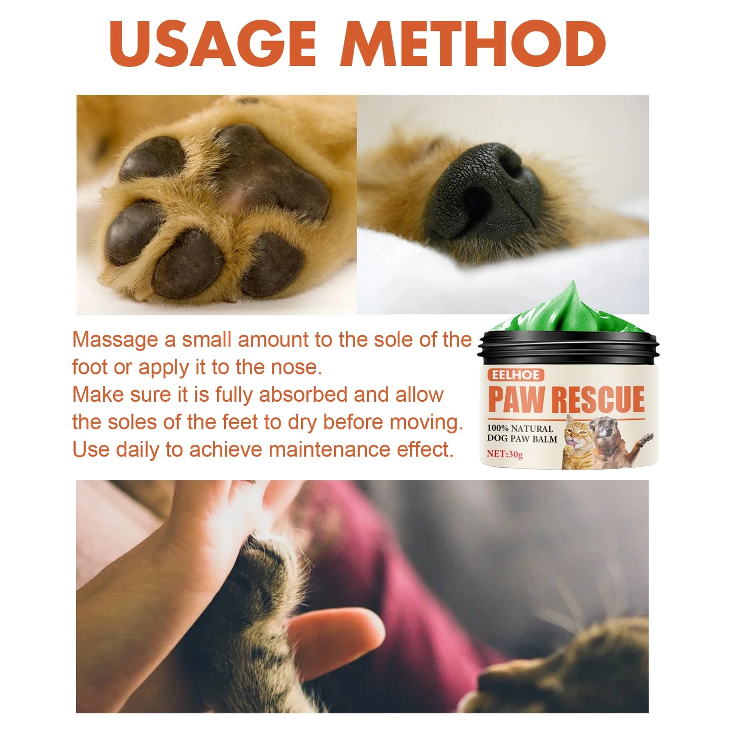 Moisturizing Natural Ingredient Chapped Paw Cream