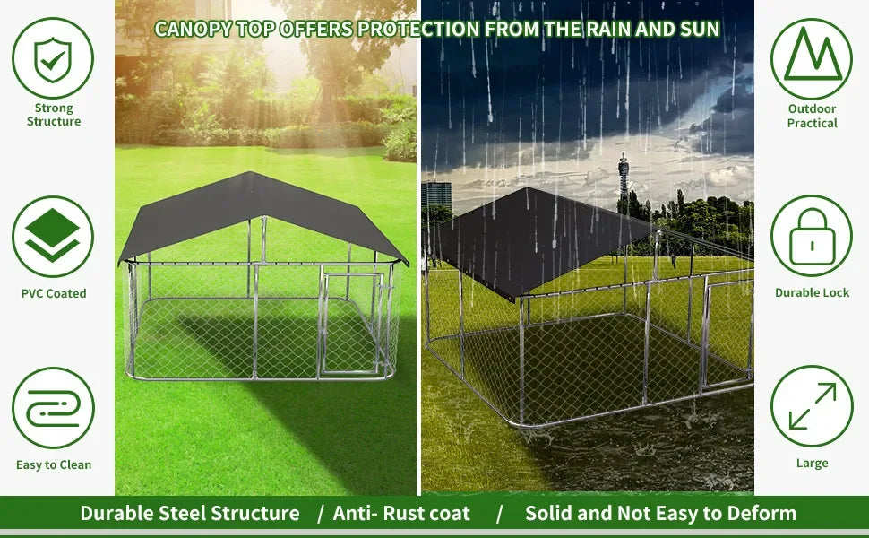 Heavy Duty Outdoor Pet Enclosure with Secure Lock (6.56‘x 6.56’)