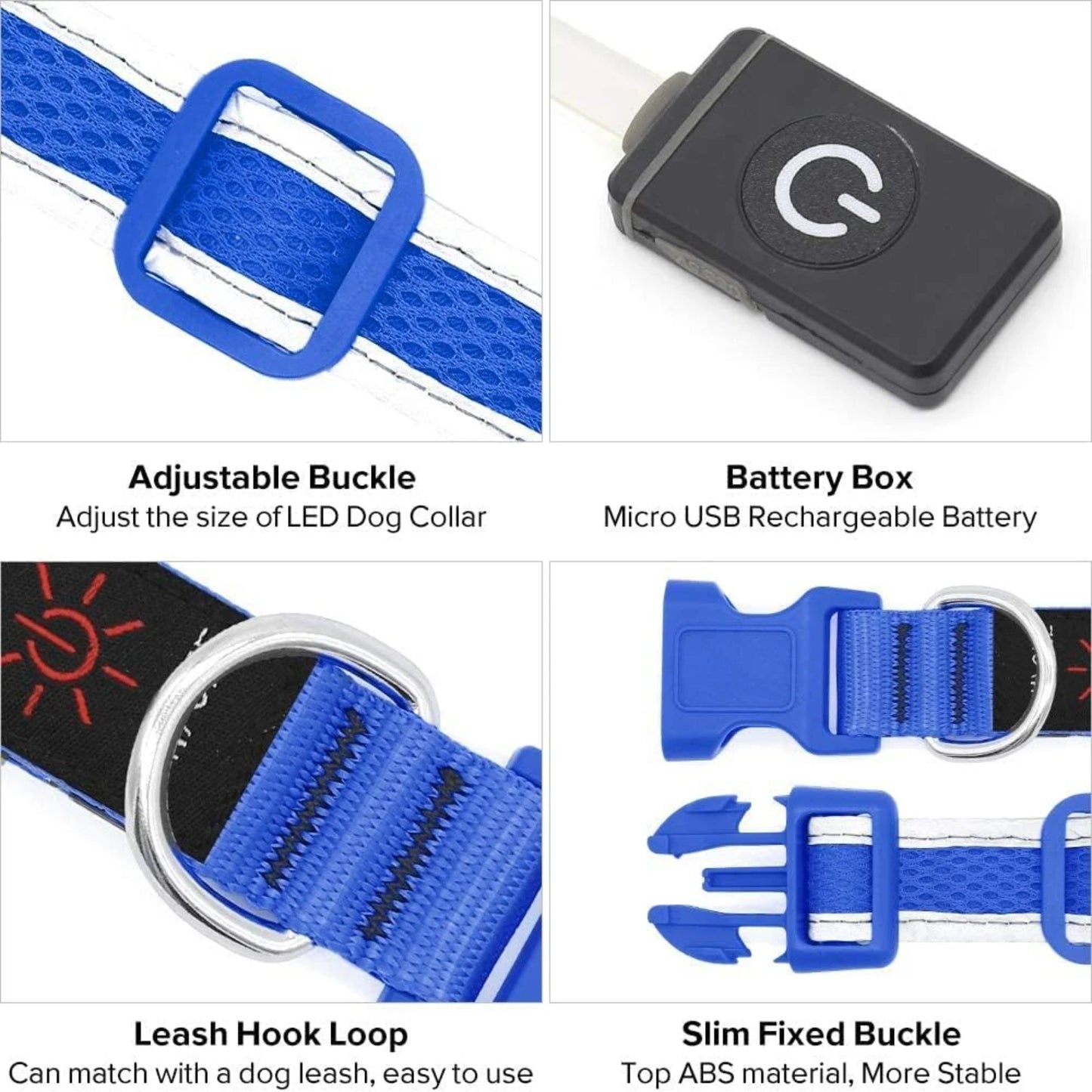 USB Rechargeable Light Up Dog Collar