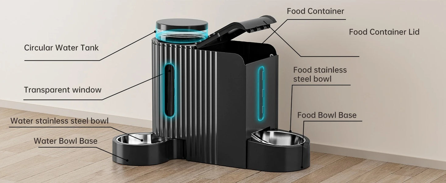 Automatic Gravity Pet Feeder and Water Dispenser