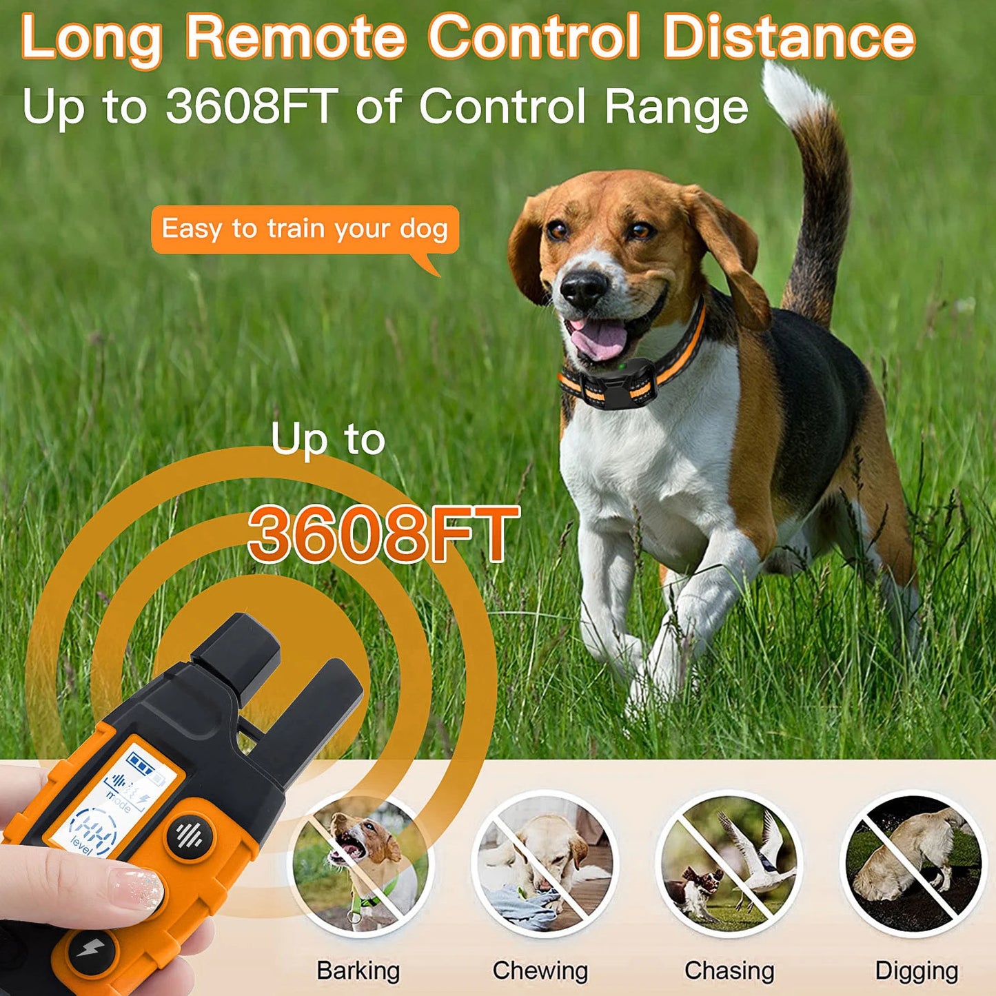 Remote Control Waterproof Training Collar (3300 ft)