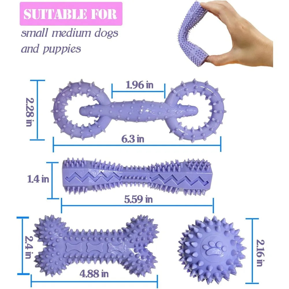 Soft Durable Teething Toys for Dogs, Dental Hygiene Accessory