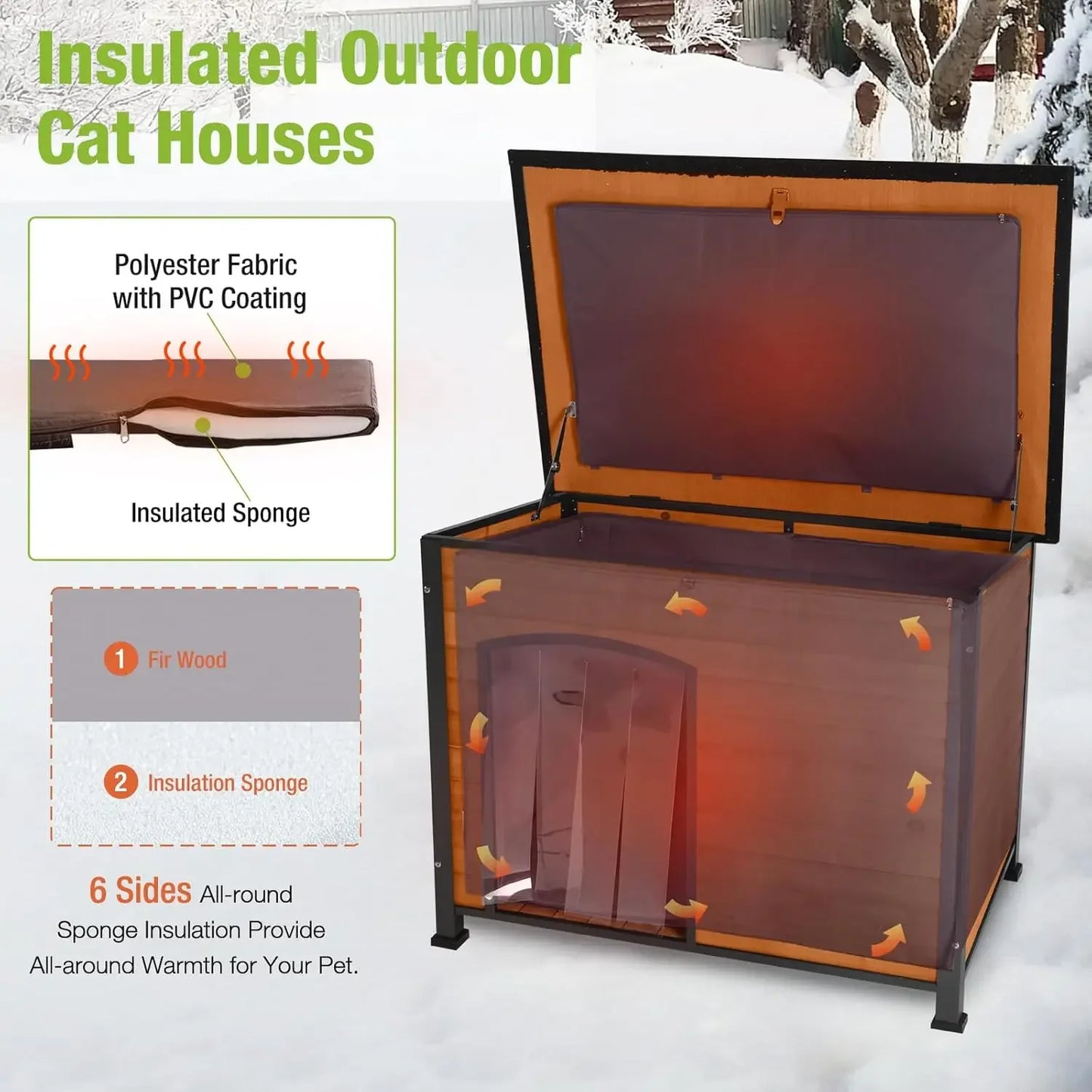 Large Insulated Winter Dog House for Outside