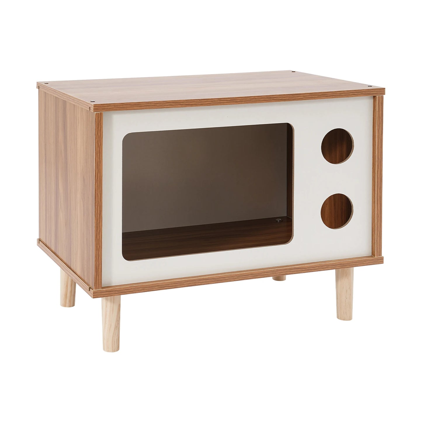 Wooden TV Shaped Cat Condo Bed