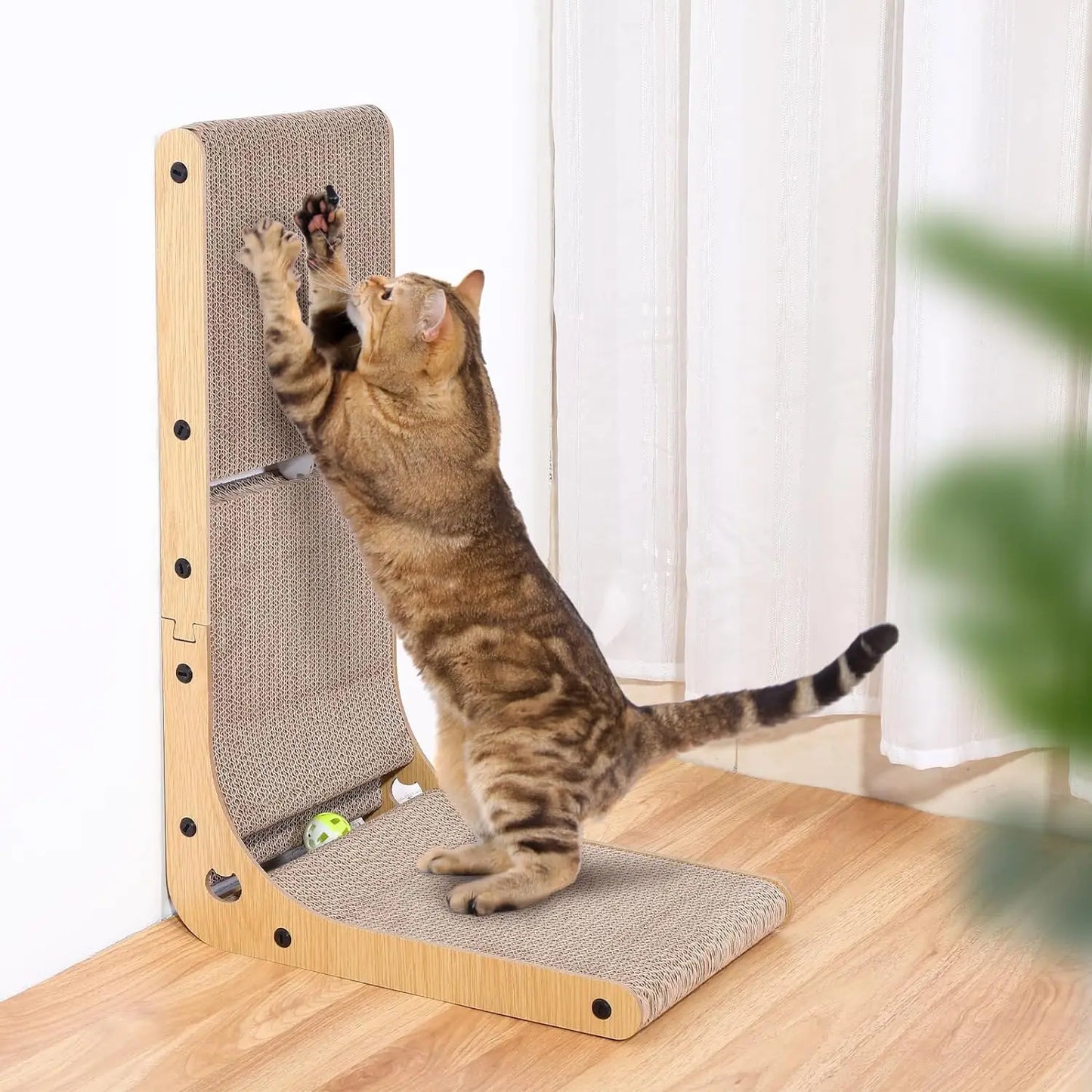 Indoor Cat Scratching Post, L Shape