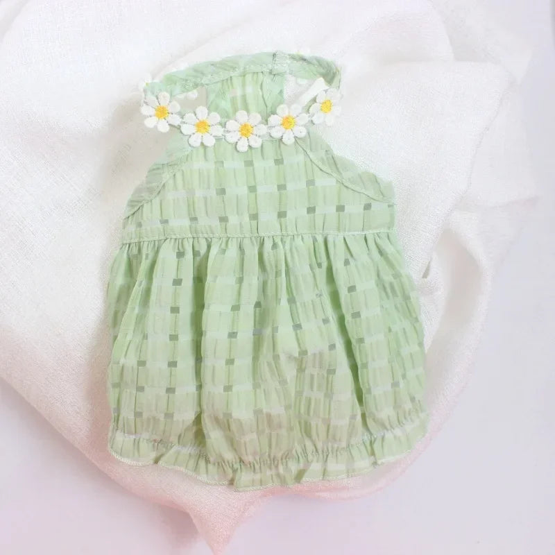 Breathable Cute Daisy Dress for Dogs