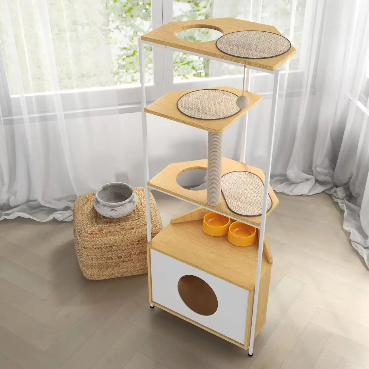 Indoor Corner Furniture Cat Tower Condo