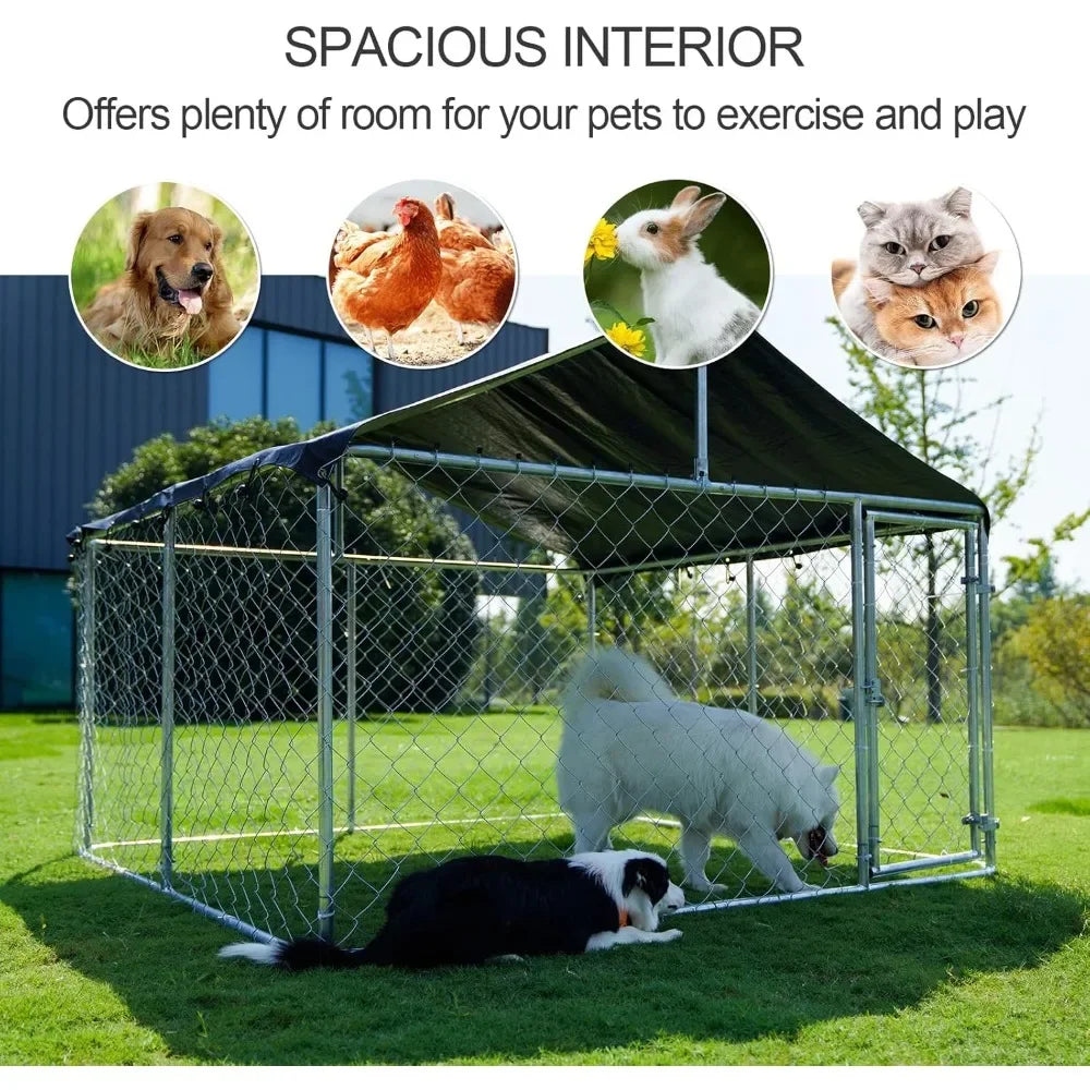 Heavy Duty Outdoor Pet Enclosure with Secure Lock (6.56‘x 6.56’)