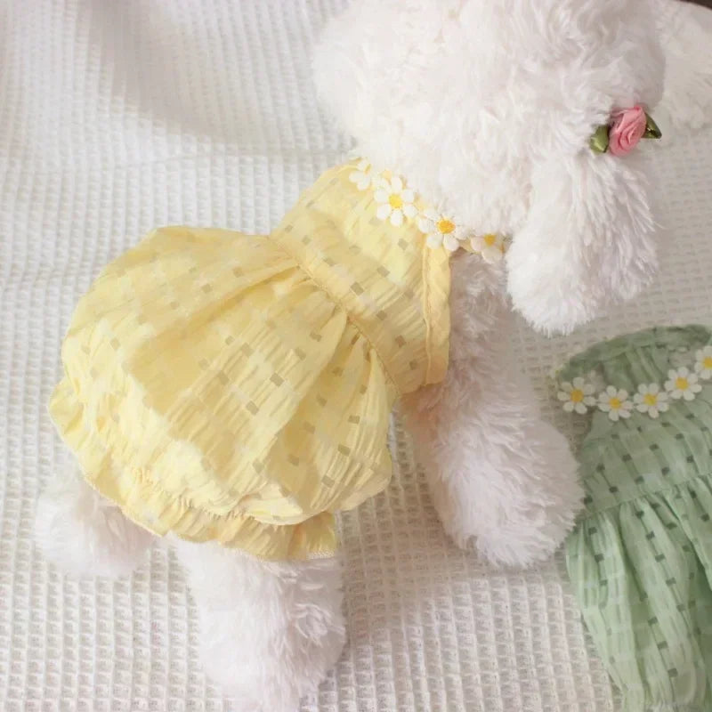 Breathable Cute Daisy Dress for Dogs