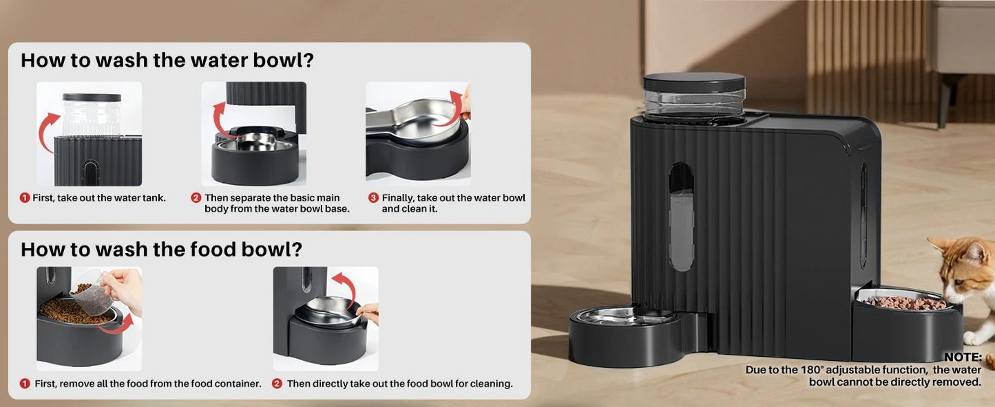 Automatic Gravity Pet Feeder and Water Dispenser