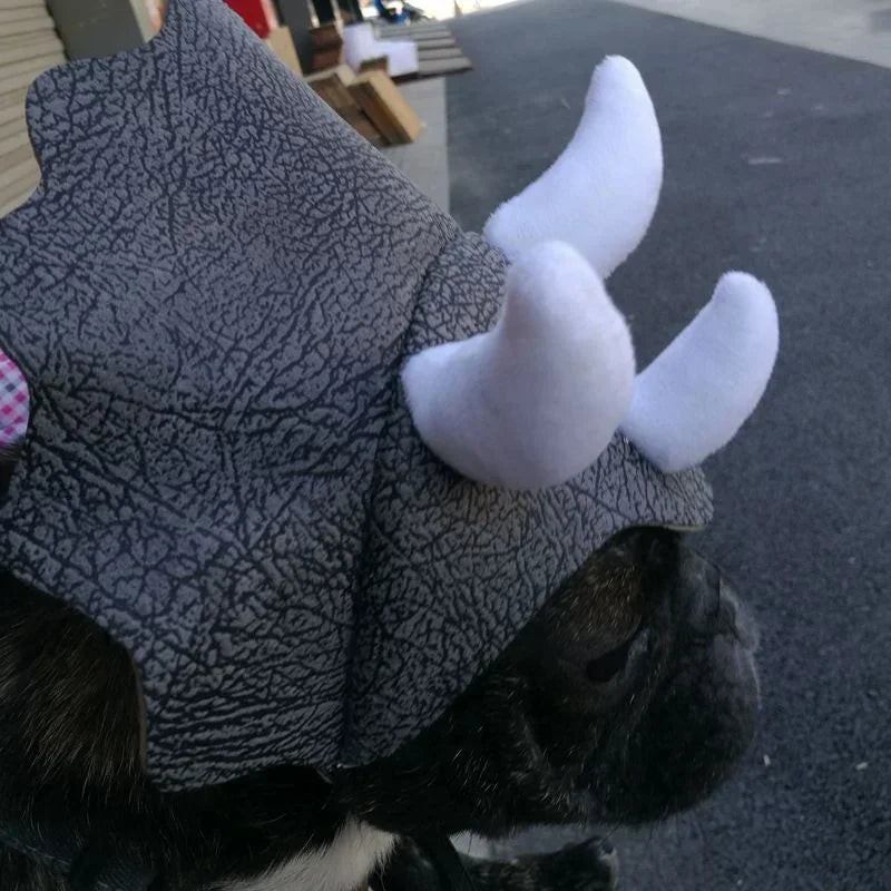 Triceratops Dinosaur Headgear Costume for Pets