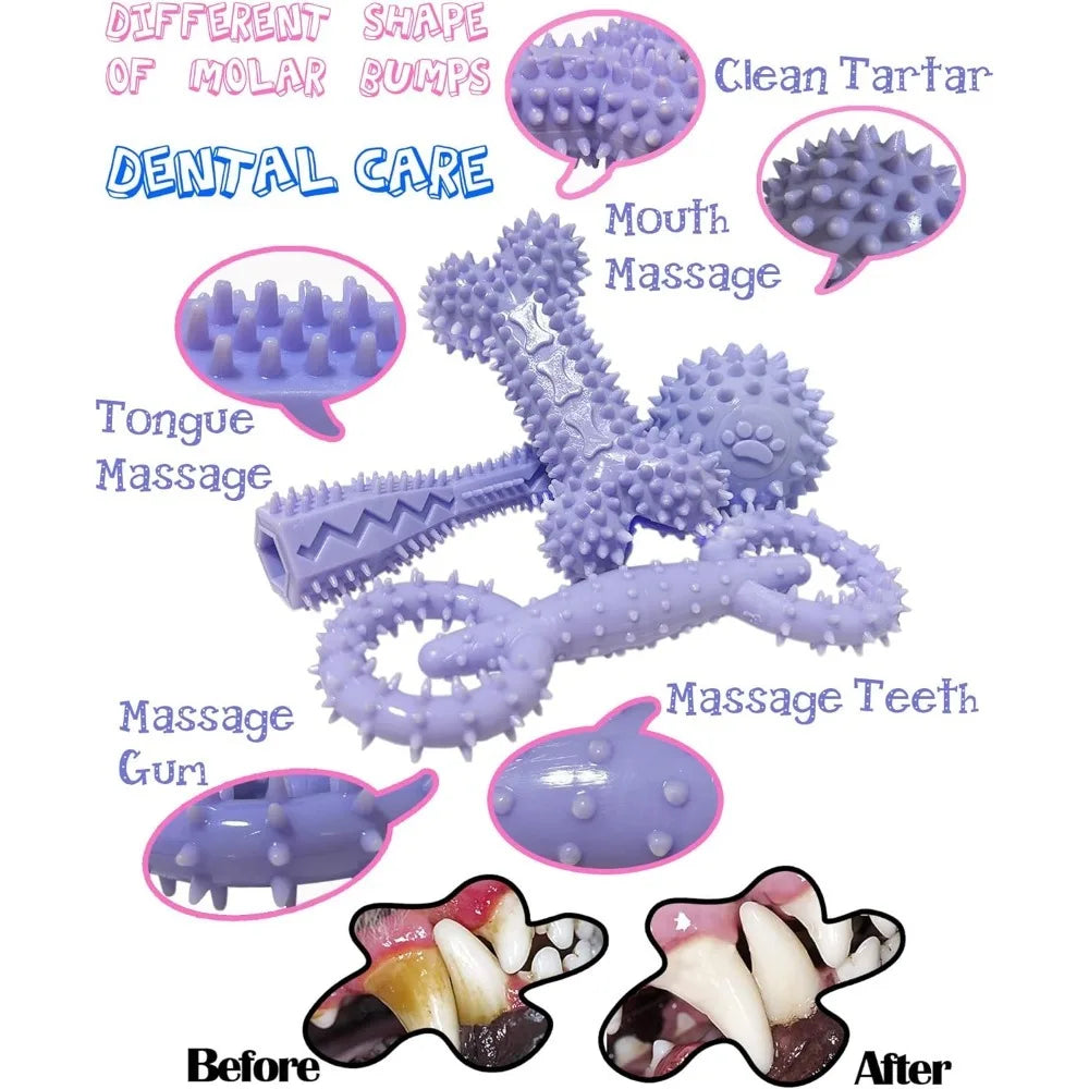 Soft Durable Teething Toys for Dogs, Dental Hygiene Accessory