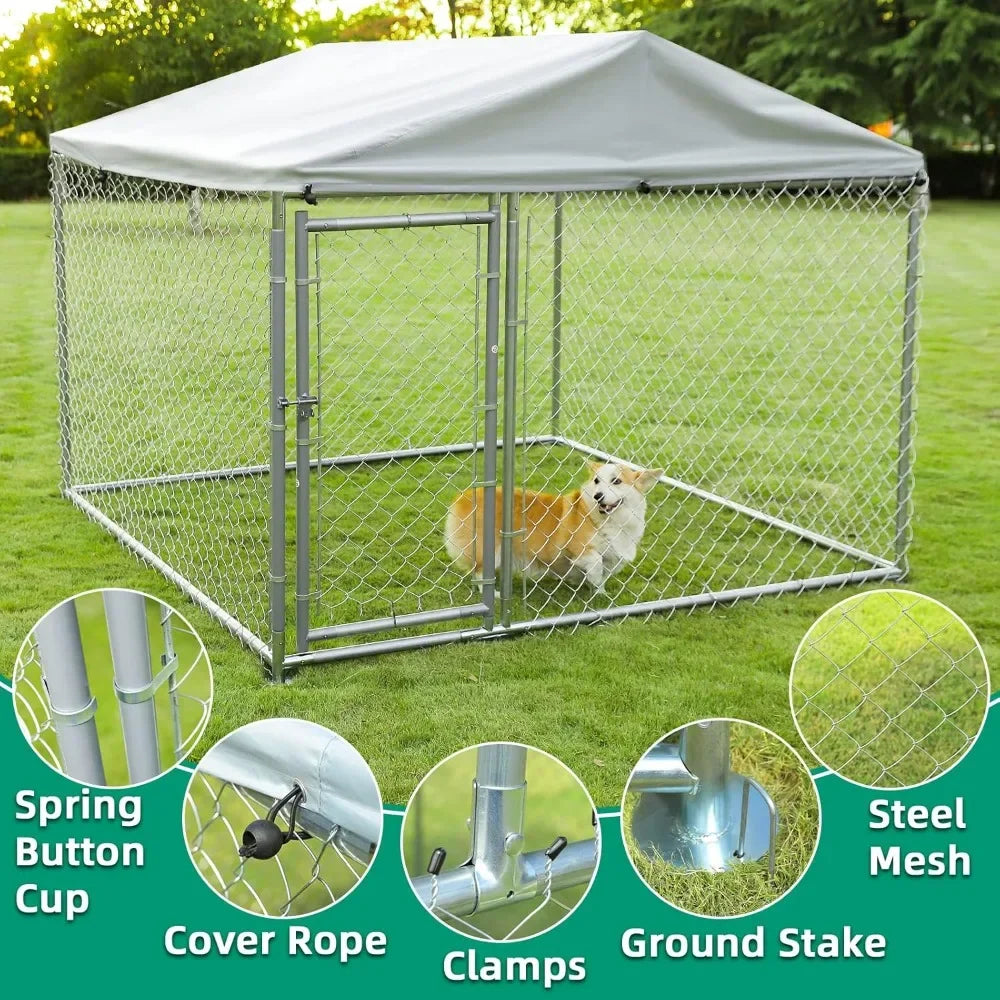 Large Heavy Duty Galvanized Chain Link Pet Enclosure