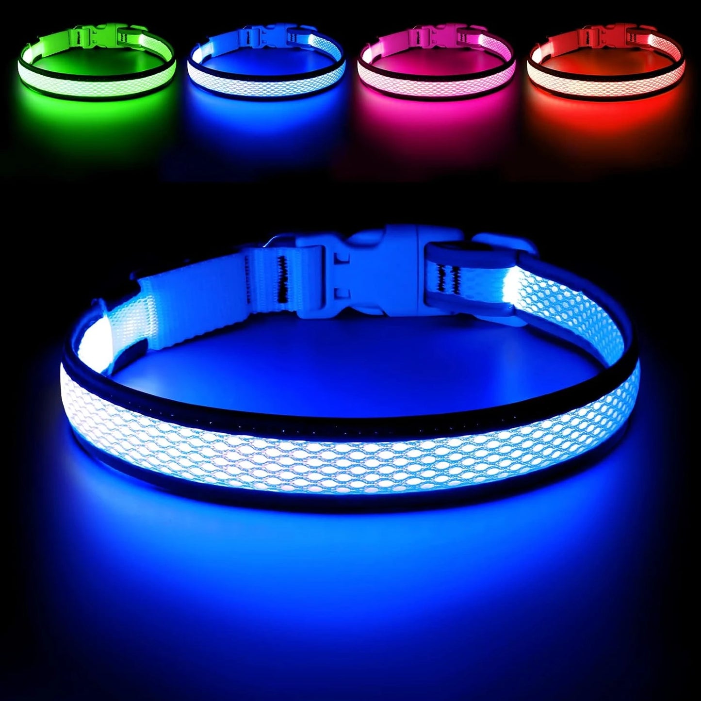 USB Rechargeable Light Up Dog Collar