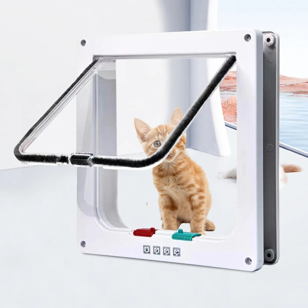 In & Out Weatherproof 4 Way Security Lock Pet Door Flap