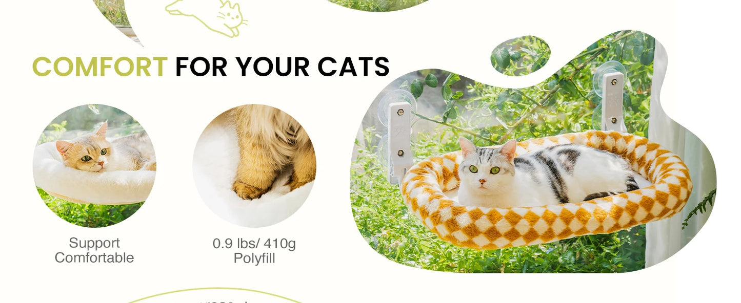Foldable Cat Window Hammock with Removable Cover